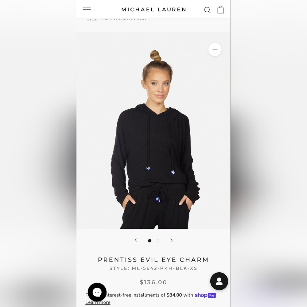 Michael Lauren Glass Evil Eye Hoodie